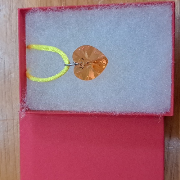 Candy Corn Crystal Heart Necklace - Picture 4 of 6